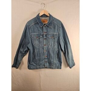 Vintage 90s Natchez Denim Trucker Jacket Copper Button Medium Menswear #1600‎